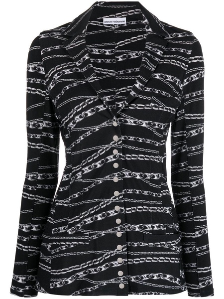 chain-print long-sleeve blazer