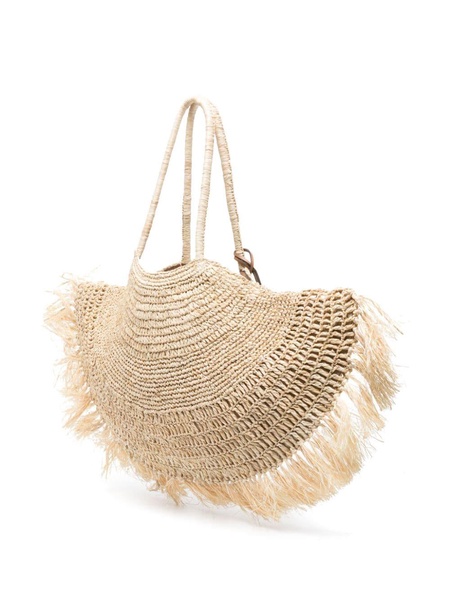 Lucia raffia-design tote bag