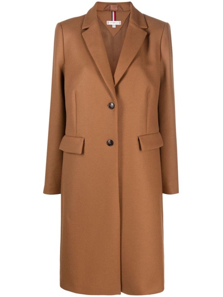 single-breasted wool-blend coat