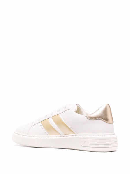 logo-stripe leather sneakers