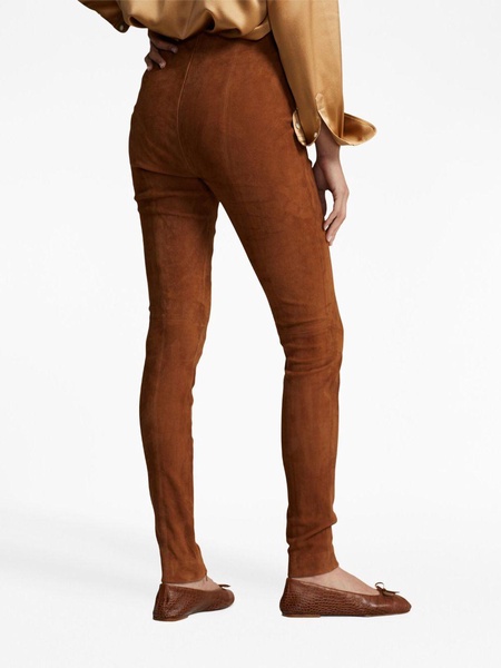 velvet-effect high-waisted leggings 