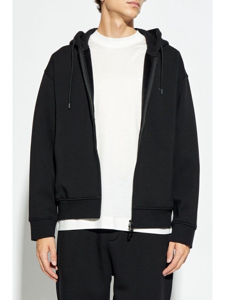 zipped drawstring hoodie