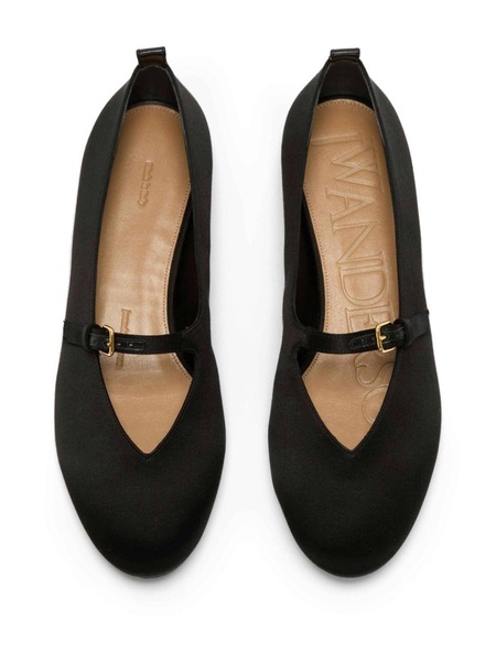 satin-finish strap ballerina shoes 