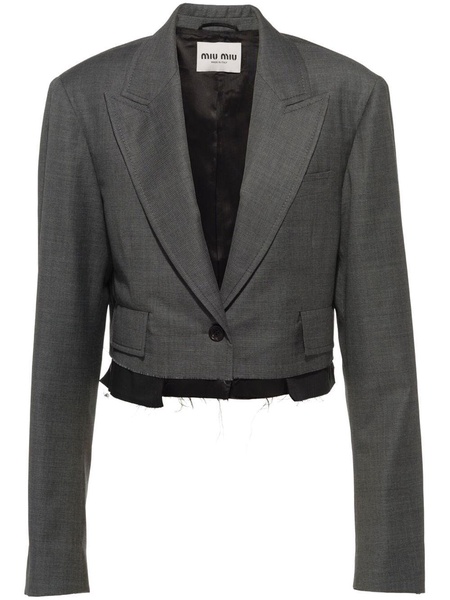 Grisaille cropped single-breasted blazer