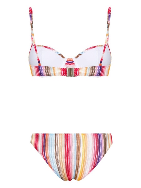 striped balconette bikini