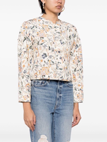 floral-print cropped jacket