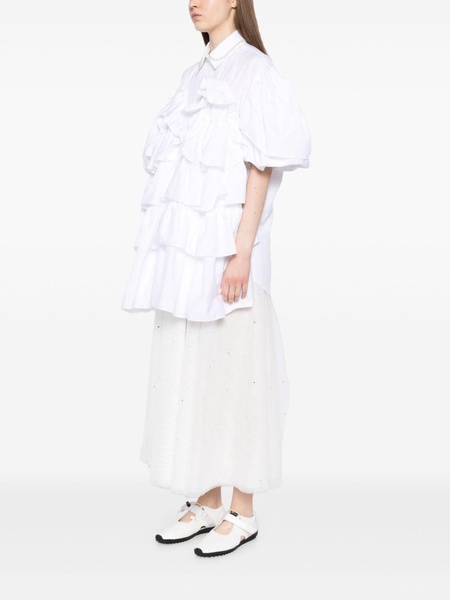 petal-sleeve frilled shirt