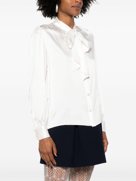 pussy-bow collar silk blouse