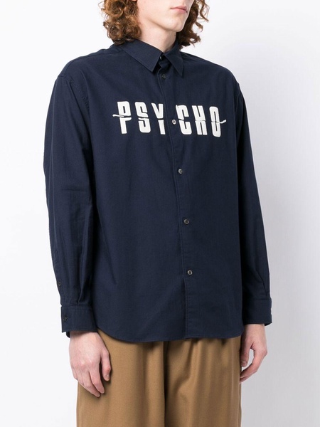 Psycho-print long-sleeved shirt