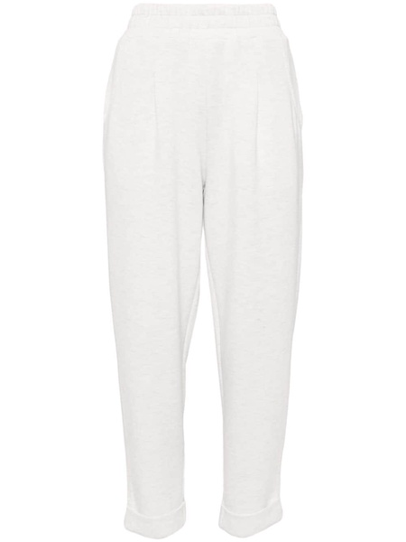 mélange-effect tapered trousers