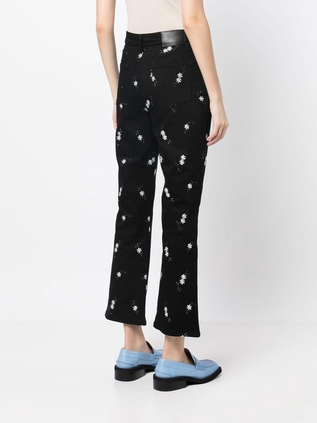 cropped floral-print trousers