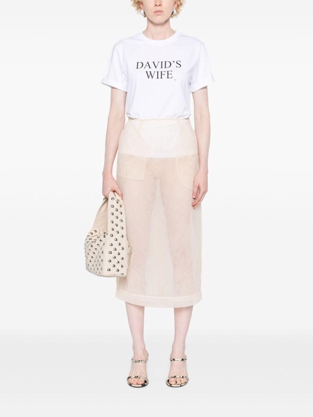 Victoria Beckham Slogan T-Shirt "David`S Wife" Clothing