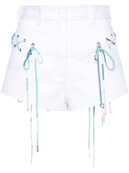 lace-up denim shorts