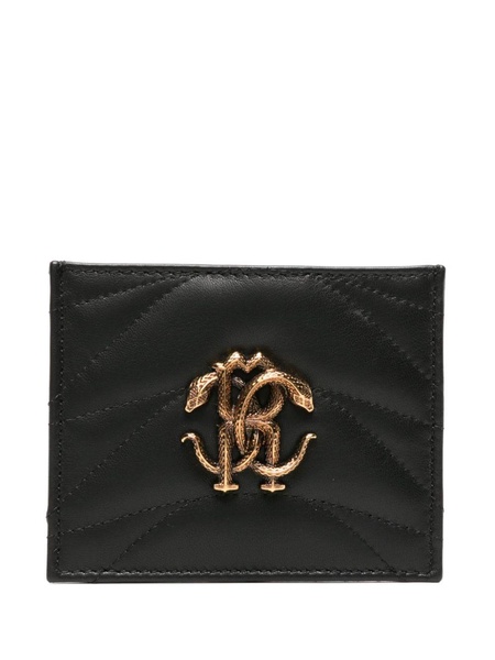 monogram-plaque quilted cardholder