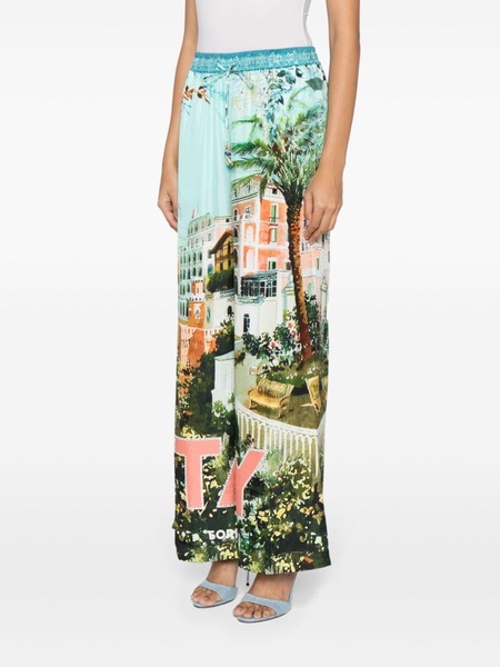 From Sorrento With Love graphic-print palazzo pants