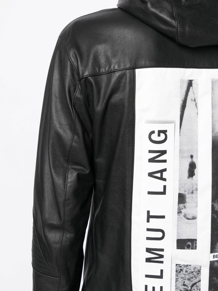 photograph-print leather jacket