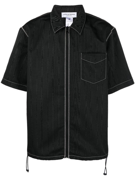 zip-up short-sleeve shirt