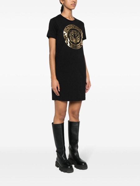 tiger head-print T-shirt dress