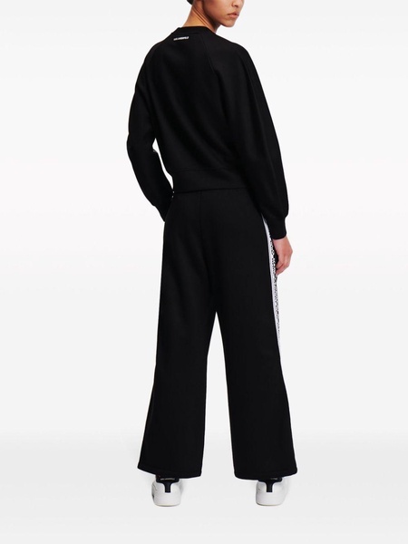 logo-tape wide-leg trousers