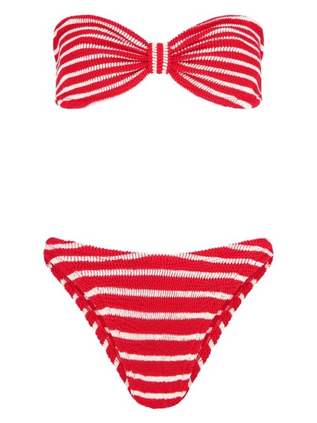 Jean striped strapless bikini