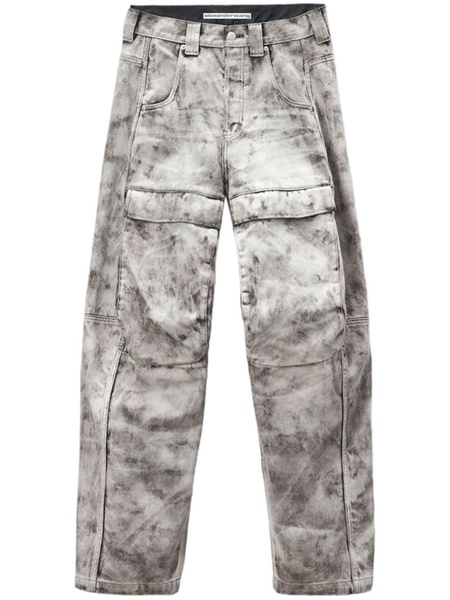 distressed wide-leg trousers