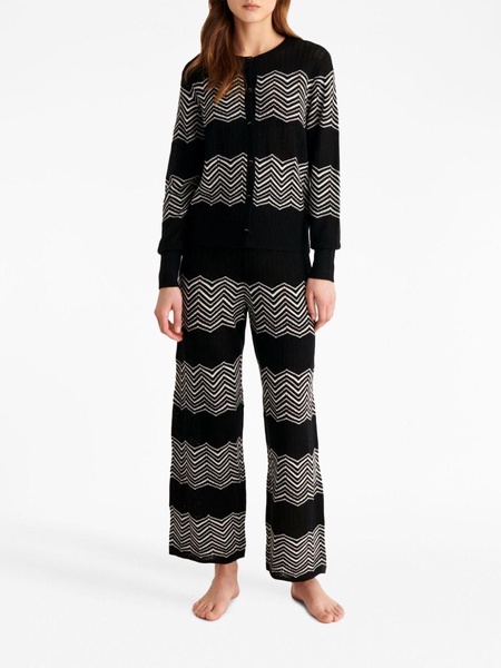 Sugar chevron-pattern wide trousers