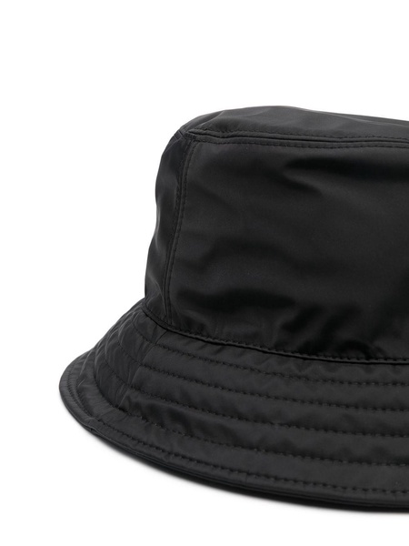 black logo-appliqué bucket hat