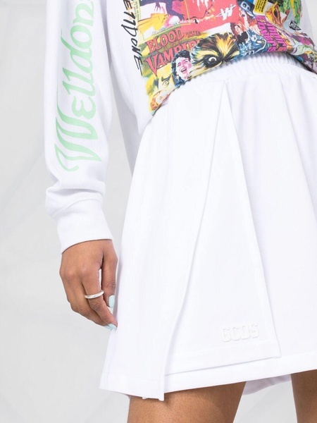 debossed logo mini skirt