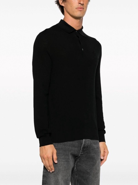 logo-embroidered polo jumper