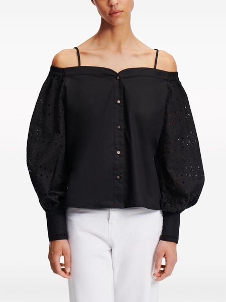 broderie-anglaise off-shoulder blouse