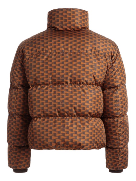 geometric-print padded jacket