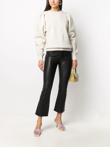 faux-leather trousers