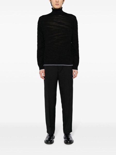 contrast-trim roll-neck jumper