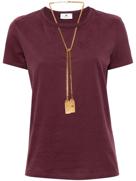 round-neck T-shirt with necklace