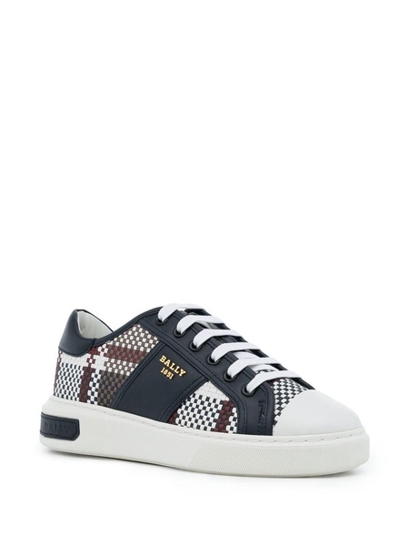 Myller tartan-check leather sneakers 