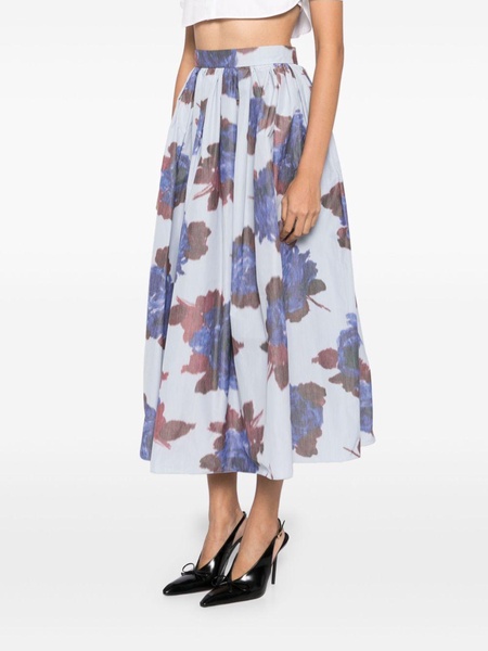 floral print full skirt