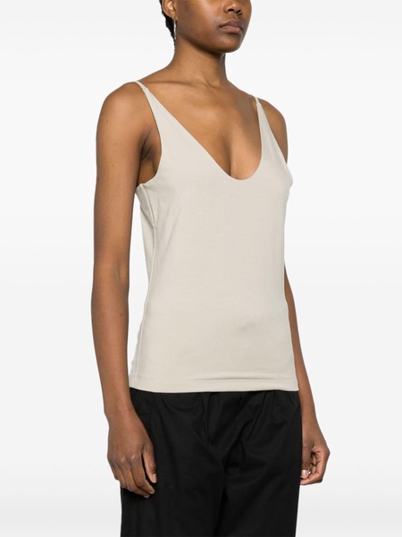 logo-embroidered ribbed top