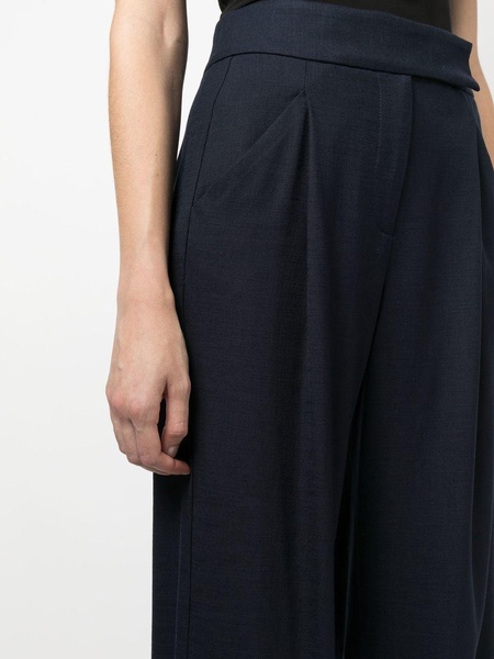 box-pleated wide-leg trousers