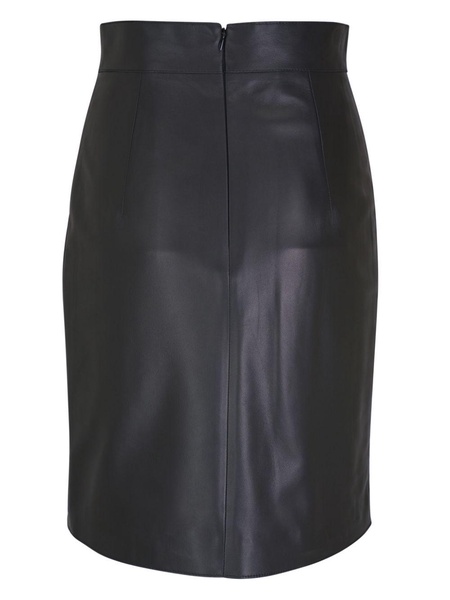 high-waist leather pencil skirt