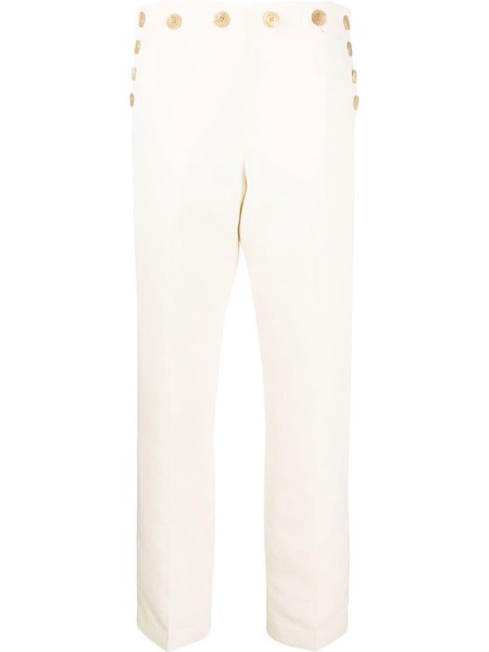 high-waist silk trousers