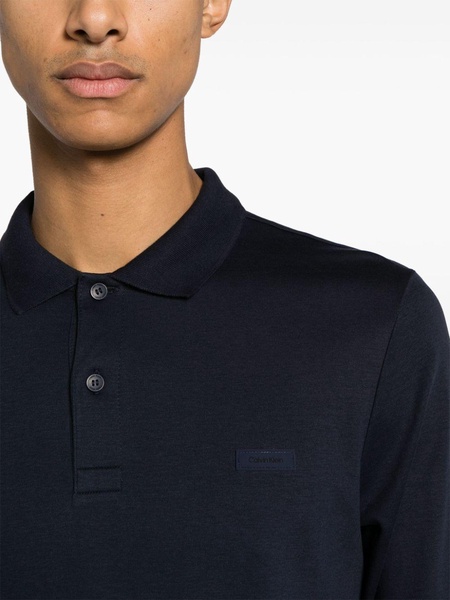 long-sleeve cotton polo shirt