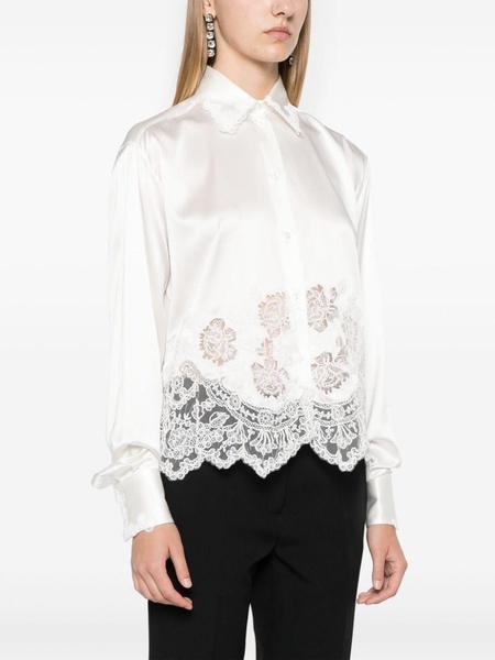 lace-panelling shirt