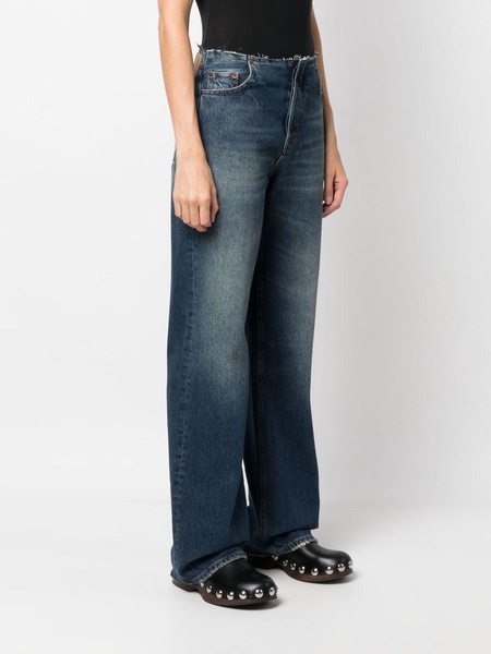 flared-leg cotton jeans