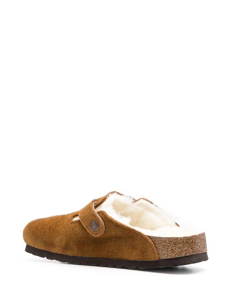 'Boston' Camel Brown Shearling Sabot Woman Birkenstock