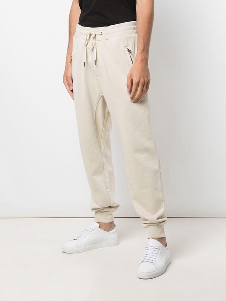 drawstring-waist cotton track trousers 