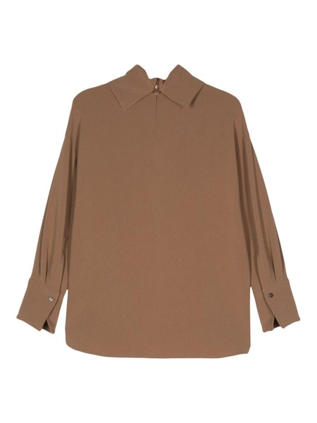 cowl-neck blouse