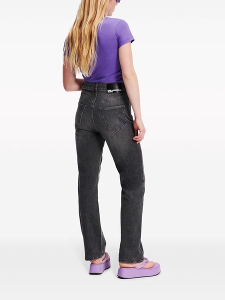 high-rise straight-leg jeans