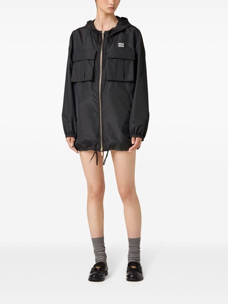 panelled parka coat