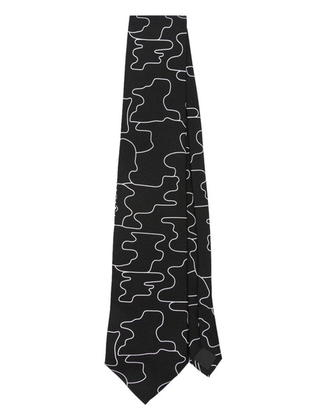 patterned silk-satin tie