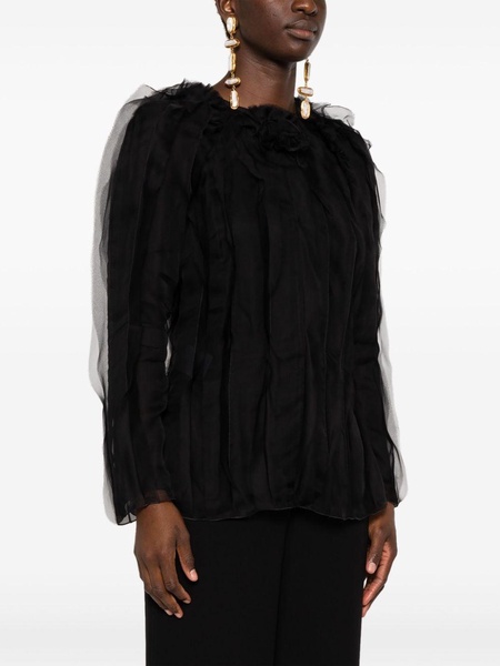 ruffled organza blouse